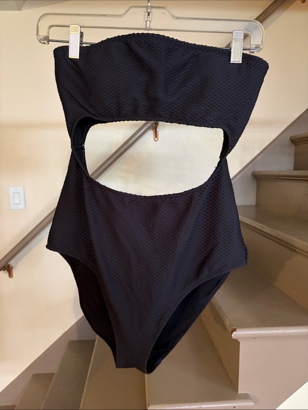 aerie Black Cutout One-Piece Swimsuit
